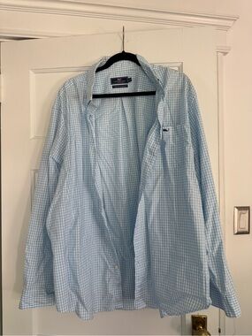Vineyard Vines Light Blue Gingham Men's Button-Down Shirt